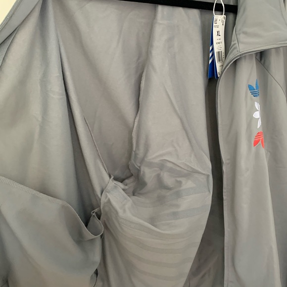 Grey red white blue large trefoil track jacket - Picture 7 of 7